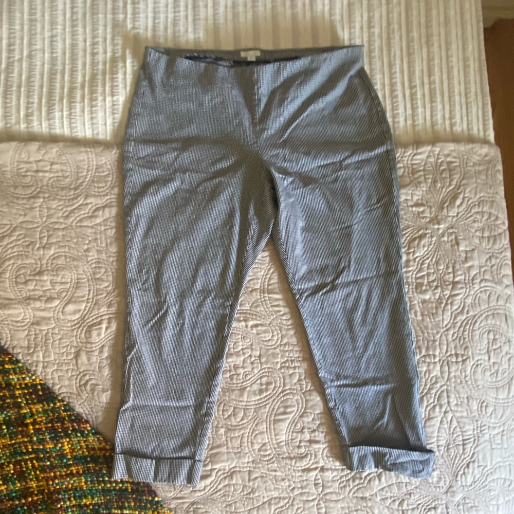 JJill black and white gingham ankle pant 16P